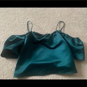 Aritzia off the shoulder shirt green